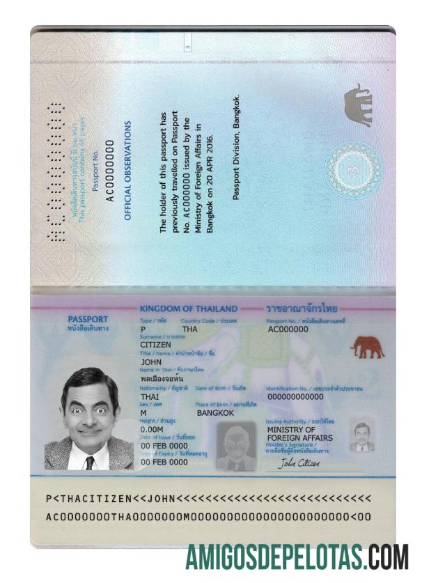 Passaporte da Tailândia 2020 presente baixar para verificação